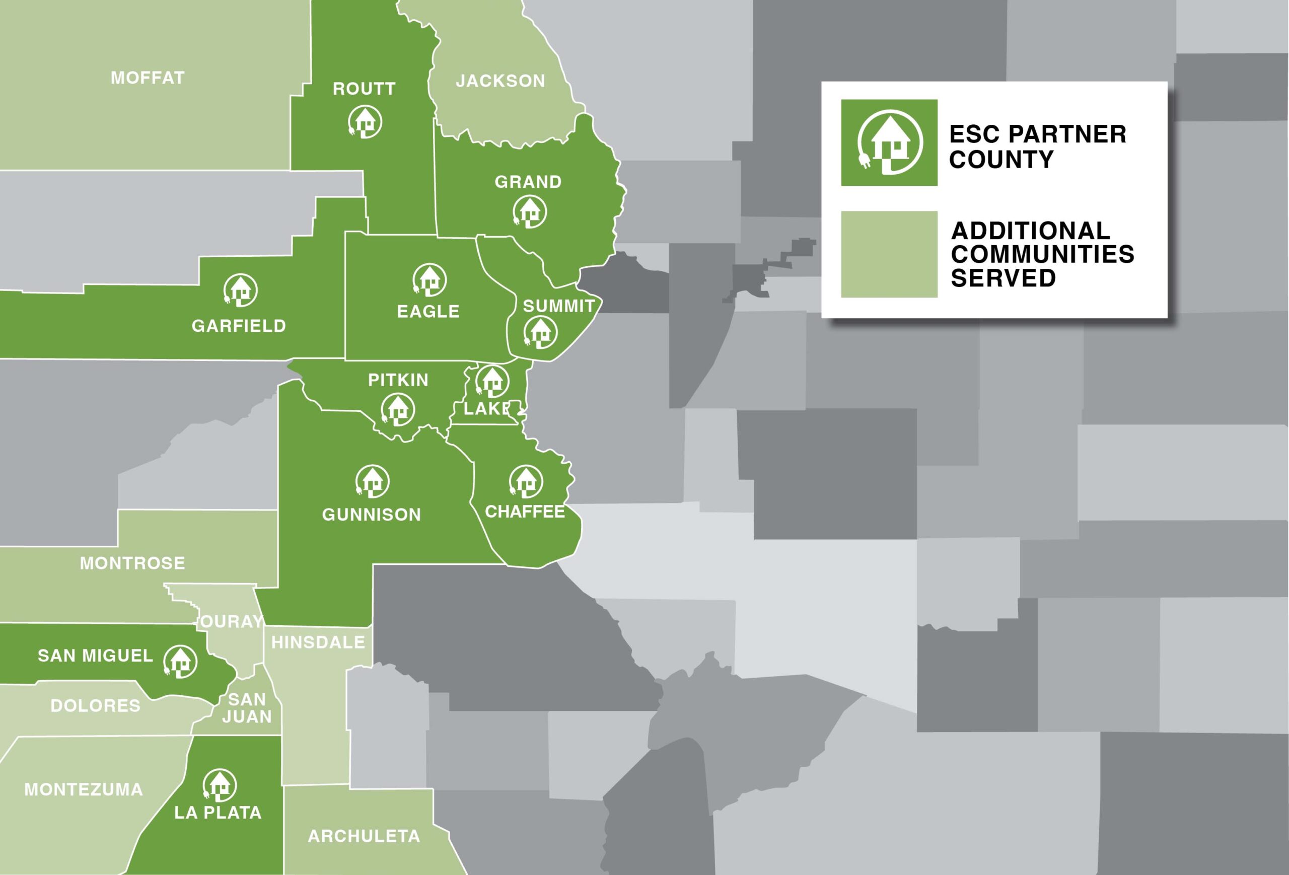 Regional partner map — 20-county service area